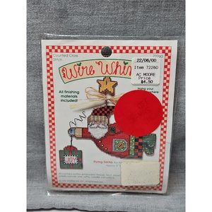 Wire Whimsy Vintage Cross Stitch Kit Flying Santa 72260 New Christmas